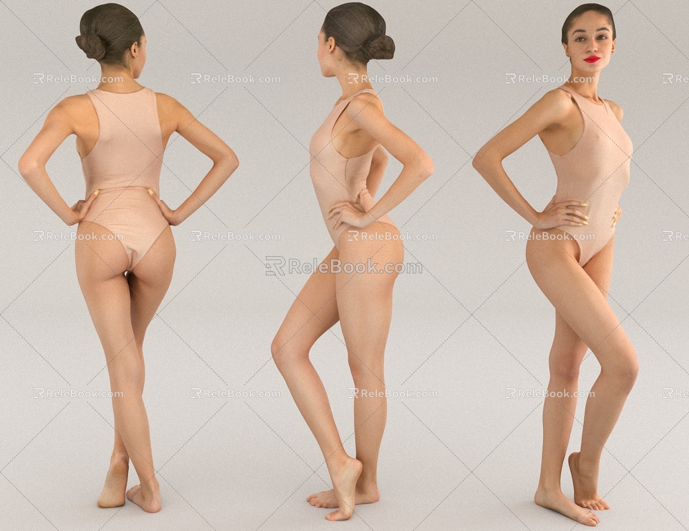 Model sexy woman catwalk 3d model