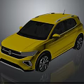Yellow Modern SUV With Roof Rails Black Windows And Alloy Wheels