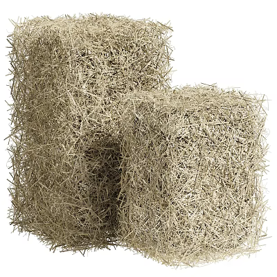 Natural Stacked Hay Bales Ideal For Farm Animal Feed And Landscaping 3d model