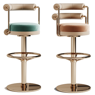 Light Luxury Bar Chair High Bar Chair Combination 3d model