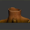 Orange Tree Stump Shaped Decorative Planter with Natural Texture for Indoor Plants