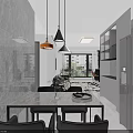 Modern Minimalist Living Dining Room With Floating TV Cabinet And Stylish Comfortable Home Interior Design