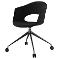 Modern Table And Chair Set Featuring Gray Black Chairs With Wheel Base And Simple Design
