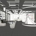 Modern Bridal Shop Interior With Elegant Wedding Dress Display And Comfortable Lounge Area