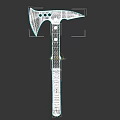 Tactical Axe With Black Textured Handle And Sharp Metal Blade Design