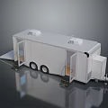White Food Truck Trailer With Open Doors Steps And Roof Vents