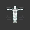 Game Movie Character In Futuristic Purple Blue Tech Armor With Detailed Gear