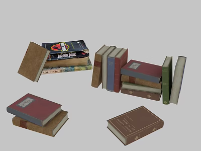 Vibrant Stacked Books And Magazines With Hardcover Covers And Various Colorful Designs 3d model