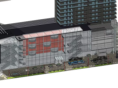 Modern Commercial Complex With Glass Facade High Rise Tower And Entrance Plaza 3d model