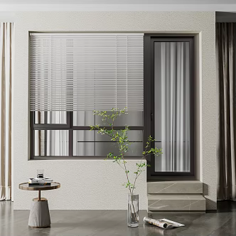 modern venetian blinds balcony floor blinds 3d model