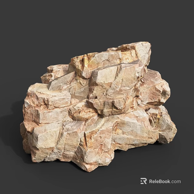 Natural Stacked Stone with Rustic Texture and Earthy Tones for Home Decor Projects 3d model 