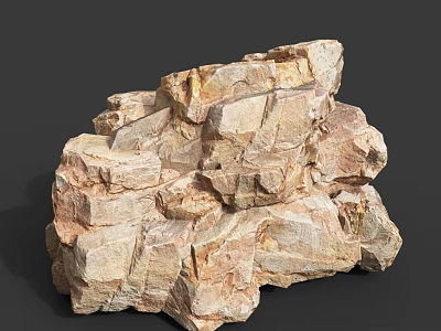 Natural Stacked Stone with Rustic Texture and Earthy Tones for Home Decor Projects 3d model