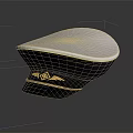 Navy And White Uniform Cap With Gold Emblem And Decorative Braid