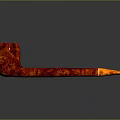 Red Handcrafted Smoking Pipe With Smooth Texture And Yellow Stem For Daily Use