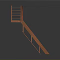 Unique Wooden Staircase Design With Modern Geometric Structure And Sleek Steps 3d model