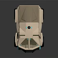 Modern Military Vehicle With Geometric Exterior Green Windshield And Off Road Tires