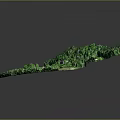 Detailed 3D Terrain Model With Green Forest Fields Roads And Buildings Scenic View