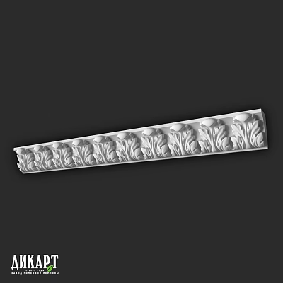 Long White Decorative Component With Intricate Carved Floral Leaf Patterns 3d model