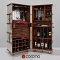Stylish Wine Storage Cabinet with Hanging Wine Glasses Bottle Racks Drawers and Shelves