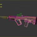 Tactical Military Style Rifle With Yellow Green Finish Scope Magazine And Barrel