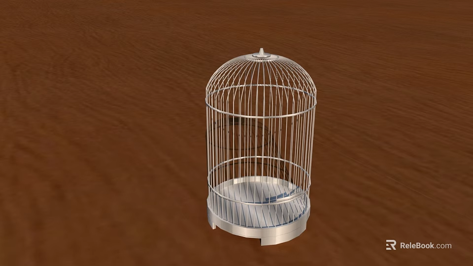 Silver Metal Birdcage Design Chandelier Hanging Light Fixture For Modern Home Indoor Decor 3d model 
