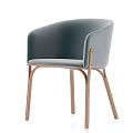 Modern Dark Gray Upholstered Leisure Chair with Rose Gold Metal Legs