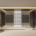 Elegant Modern Wine Cellar Interior Design With Glass Doors And LED Lighting Racks