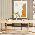 Modern Dining Table and Chair Combination Dining Table and Chair 3d model