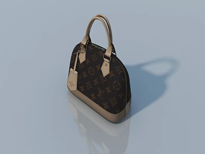 Luxury LV Classic Pattern Leather Handbag With Brown Design And Top Handles 3d model