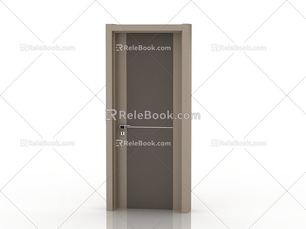 Modern solid wood door interior door door 3d model