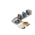 Decorative Ornament Set with Vinyl Record Player Record Storage Rack and Vinyl Records