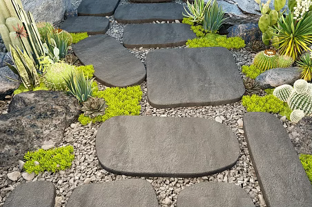 Modern landscape Tingbu Garden Road stone gravel succulent cactus plant 3d model