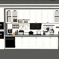 Modern Kitchen Interior Design With White Cabinets Countertop And Appliances