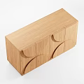 Modern Oak Cabinet With Curved Patterns And Sleek Wooden Design Elements 3d model