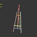 Musical Instruments And Art Supplies Including Wooden Easel For Artists Display Needs