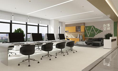 Public office area 3d model