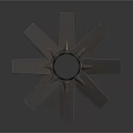 Black Metal Multi Blade Fan Component With Central Circular Hole