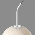 Modern White Spherical Pendant Lights With Wavy Texture For Interior Decor 3d model