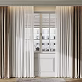 Elegant Double Layer Curtains Beige Velvet And White Sheer For Modern Window Decor