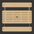 Outdoor Wooden Picnic Table With Slatted Top Attached Benches And Center Hole
