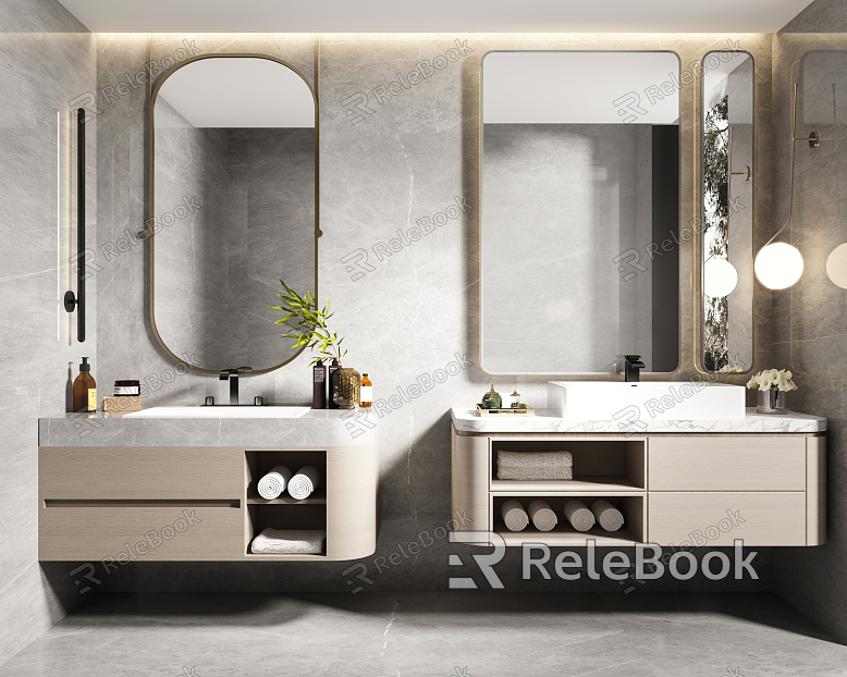 modern sink bathroom cabinet model