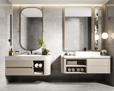 modern sink bathroom cabinet 3d model