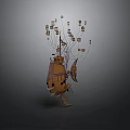 Unique Mechanical Water Vehicle Design With Connected Parts And Brown Hues