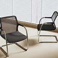Modern Office Chairs with Black Mesh Back Seat and Metal Frame Design in Bright Office