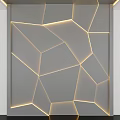 Modern Geometric Background Wall Design With LED Strip Lights And Gray Tones 3d model