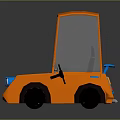 Orange And Blue Small Car With Transparent Windshield Blue Wheels And Headlights