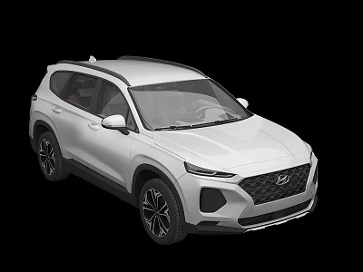 Sleek White Hyundai SUV Exterior Design With Modern Front And Black Wheels 3d model