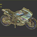 Futuristic Metallic Blue Motorcycle With Sleek Design Shiny Body Graphics And Blue Rim Wheels