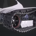 White Snow Motorcycle With Tracks And Skis For Off Road Winter Adventures