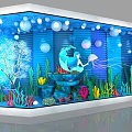 Ocean Themed Window Display With Mermaid Figure Bubbles Corals And Sea Plants